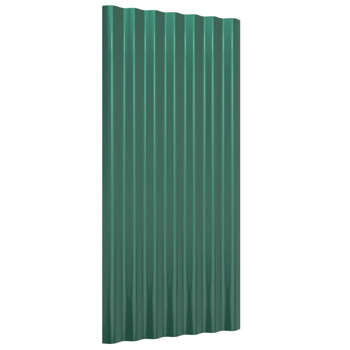 Panouri de acoperiș 12 buc. oțel galvanizat verde 80x36 cm WALTI