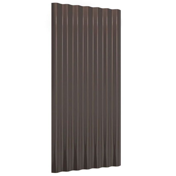 Panouri de acoperiș 12 buc. oțel galvanizat maro 80x36 cm WALTI