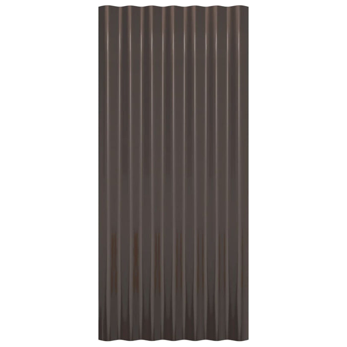 Panouri de acoperiș 12 buc. oțel galvanizat maro 80x36 cm WALTI