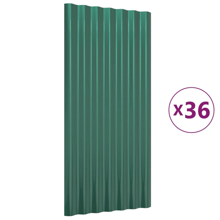 Panouri de acoperiș 36 buc. oțel galvanizat verde 80x36 cm - WALTI WALTI
