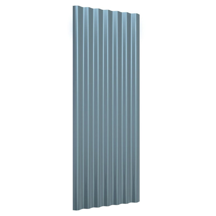 Panouri de acoperiș, 12 buc., oțel galvanizat, gri, 100x36 cm WALTI