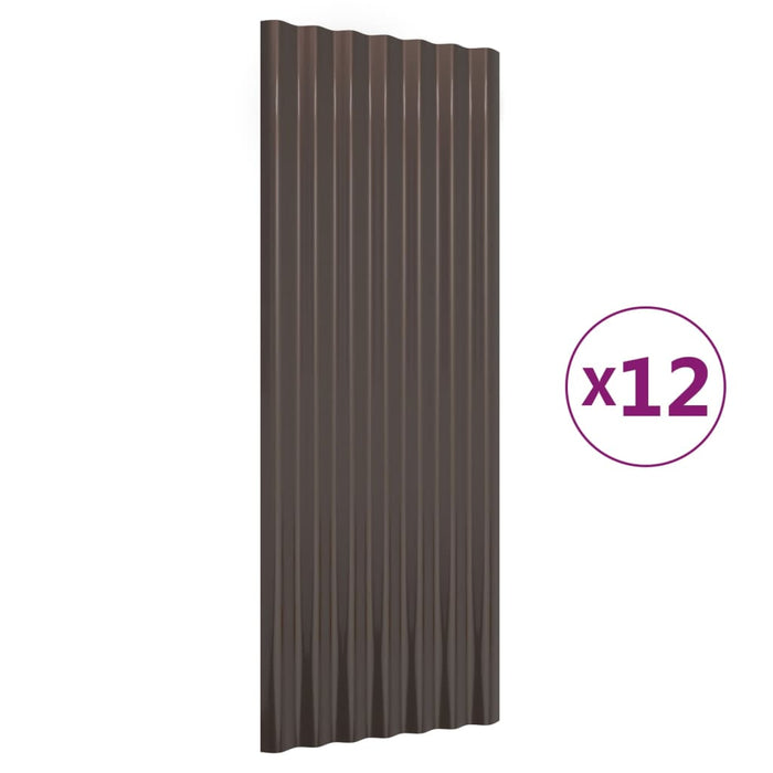 Panouri de acoperiș 12 buc. oțel galvanizat maro 100x36 cm WALTI