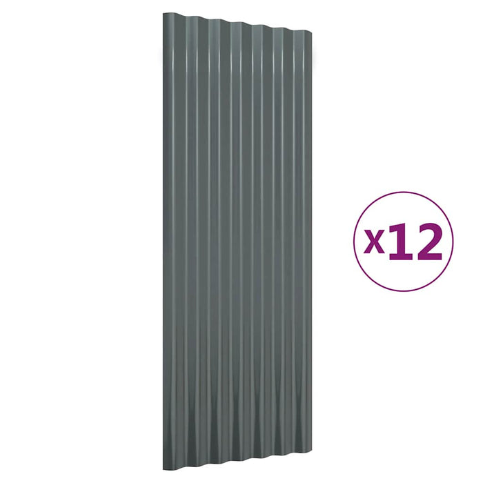 Panouri de acoperiș 12 buc. oțel galvanizat antracit 100x36 cm WALTI