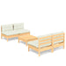 Set mobilier grădină cu perne crem, 5 piese, lemn de pin - WALTI WALTI