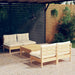 Set mobilier grădină cu perne crem, 5 piese, lemn de pin - WALTI WALTI