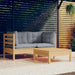 Set mobilier de grădină cu perne gri, 3 piese, lemn masiv pin - WALTI WALTI