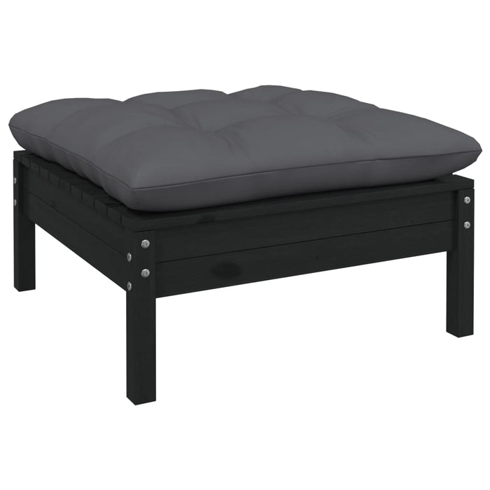Set mobilier grădină cu perne antracit, 3 piese, lemn de pin - WALTI WALTI