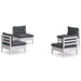 Set mobilier grădină cu perne antracit, 4 piese, lemn de pin - WALTI WALTI