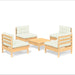 Set mobilier grădină cu perne crem, 5 piese, lemn de pin - WALTI WALTI