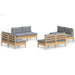 Set mobilier de grădină cu perne, 8 piese, gri, lemn de pin - WALTI WALTI
