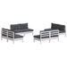 Set mobilier de grădină cu perne, 8 piese, antracit, lemn pin - WALTI WALTI