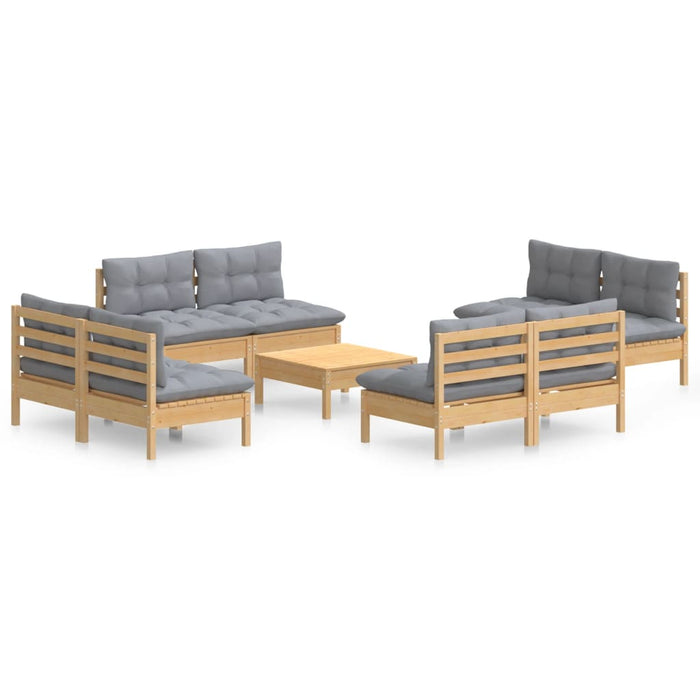 Set mobilier grădină cu perne, 5 piese, antracit, lemn de pin - WALTI WALTI