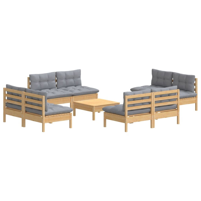 Set mobilier grădină cu perne, 5 piese, antracit, lemn de pin - WALTI WALTI