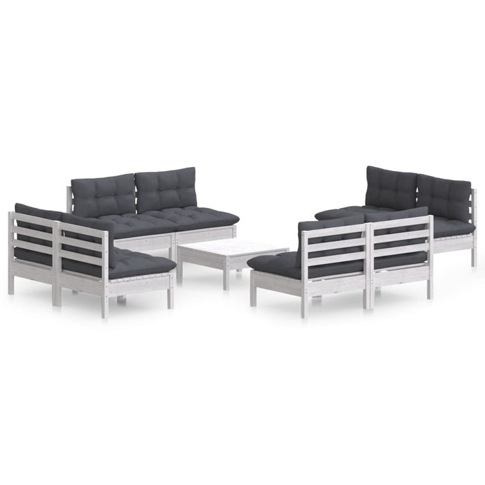 Set mobilier grădină cu perne, 5 piese, antracit, lemn de pin WALTI