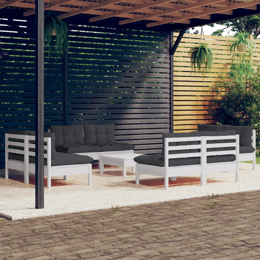 Set mobilier grădină cu perne, 5 piese, antracit, lemn de pin - WALTI WALTI