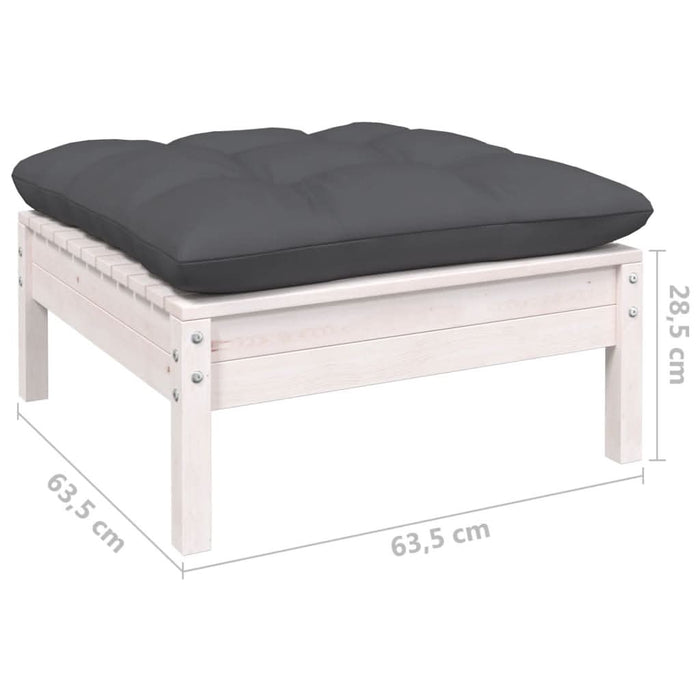 Set mobilier de grădină cu perne, 13 piese, antracit, lemn pin - WALTI WALTI