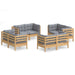 Set mobilier de grădină cu perne, 8 piese, gri, lemn de pin - WALTI WALTI