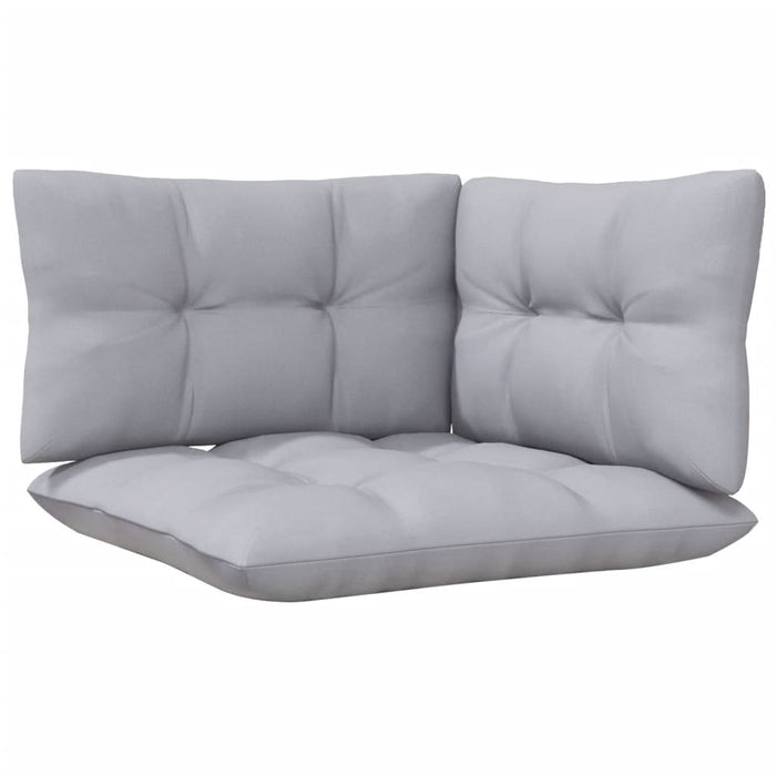 Set mobilier de grădină cu perne, 8 piese, gri, lemn de pin - WALTI WALTI