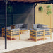 Set mobilier de grădină cu perne, 8 piese, gri, lemn de pin - WALTI WALTI