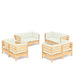 Set mobilier de grădină cu perne, 8 piese, crem, lemn de pin - WALTI WALTI