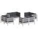 Set mobilier de grădină cu perne, 8 piese, antracit, lemn pin - WALTI WALTI