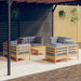 Set mobilier de grădină cu perne, 5 piese, gri, lemn de pin - WALTI WALTI