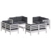 Set mobilier de grădină cu perne, 9 piese, antracit, lemn pin - WALTI WALTI