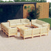Set mobilier grădină cu perne, 13 piese, crem, lemn de pin - WALTI WALTI