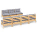 Set mobilier de grădină cu perne gri, 8 piese, lemn de pin - WALTI WALTI