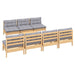 Set mobilier de grădină cu perne gri, 8 piese, lemn de pin - WALTI WALTI