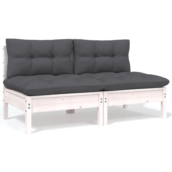 Set mobilier grădină cu perne, 4 piese, lemn masiv de pin WALTI