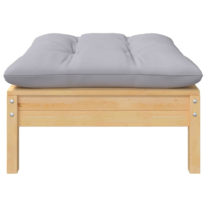 Set mobilier de grădină cu perne gri, 9 piese, lemn masiv pin - WALTI WALTI