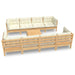 Set mobilier grădină cu perne crem, 9 piese, lemn de pin - WALTI WALTI