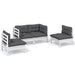 Set mobilier grădină cu perne, 4 piese, lemn de pin - WALTI WALTI