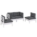Set mobilier grădină cu perne, 4 piese, lemn de pin - WALTI WALTI