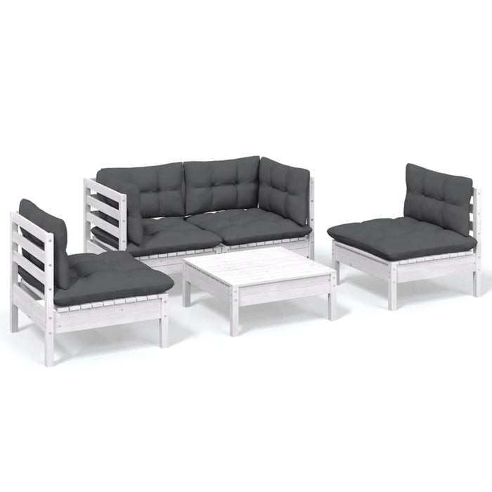 Set mobilier grădină cu perne, 5 piese, lemn masiv de pin - WALTI WALTI