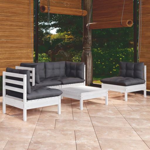 Set mobilier grădină cu perne, 5 piese, lemn masiv de pin - WALTI WALTI