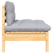 Set mobilier de grădină cu perne gri, 5 piese, lemn masiv pin - WALTI WALTI