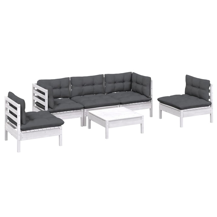 Set mobilier de grădină cu perne, 6 piese, lemn masiv de pin - WALTI WALTI