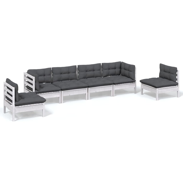 Set mobilier de grădină cu perne, 6 piese, lemn masiv de pin - WALTI WALTI