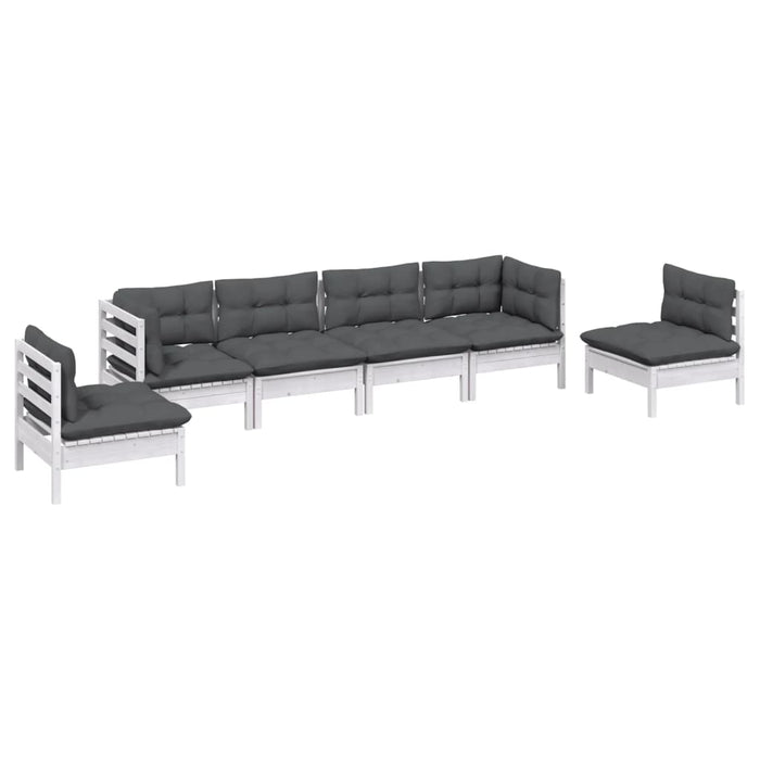 Set mobilier de grădină cu perne, 6 piese, lemn masiv de pin - WALTI WALTI