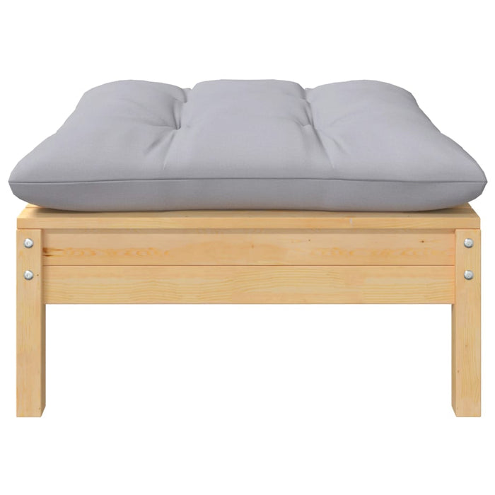 Set mobilier grădină cu perne gri, 7 piese, lemn masiv de pin - WALTI WALTI