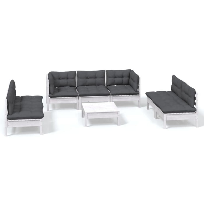 Set mobilier grădină cu perne, 8 piese, lemn masiv pin - WALTI WALTI