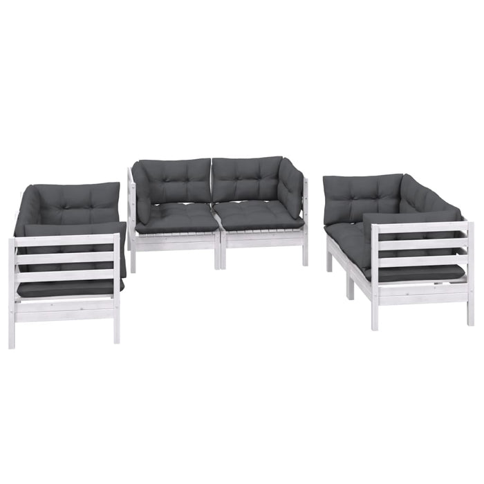 Set mobilier de grădină cu perne, 6 piese, lemn masiv de pin - WALTI WALTI
