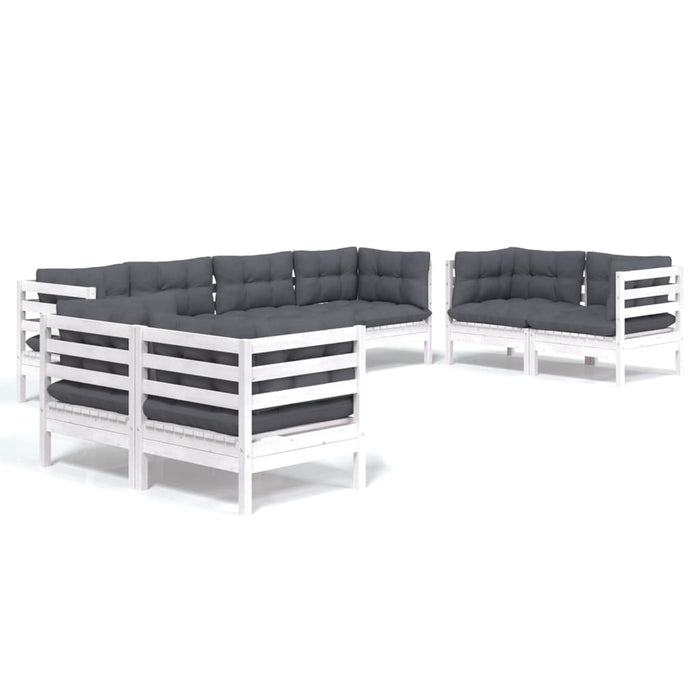 Set mobilier de grădină cu perne, 8 piese, lemn masiv de pin WALTI