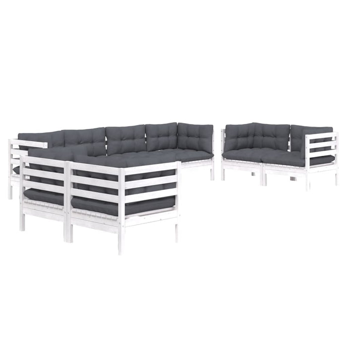 Set mobilier de grădină cu perne, 8 piese, lemn masiv de pin WALTI