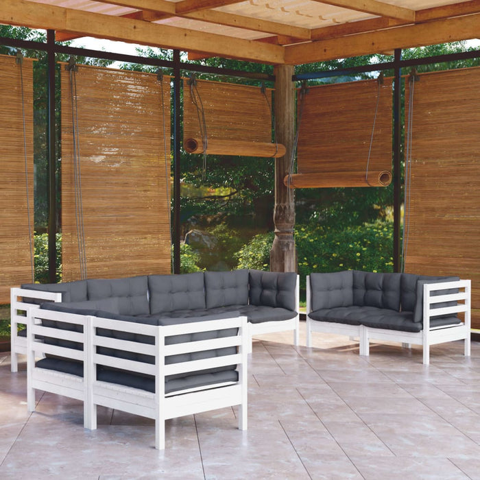 Set mobilier de grădină cu perne, 8 piese, lemn masiv de pin WALTI