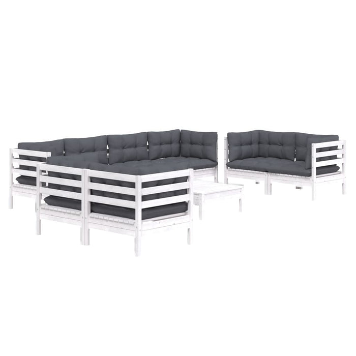 Set mobilier de grădină cu perne, 9 piese, lemn masiv de pin WALTI