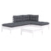 Set mobilier grădină cu perne, 5 piese, alb, lemn de pin - WALTI WALTI