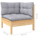 Set mobilier grădină cu perne, 4 piese, gri, lemn de pin - WALTI WALTI